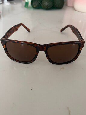Fossil Mens Womens Sunglasses Tortoiseshell Brown Lens Wayfarer Square Frame